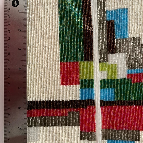 BCBG Maxazria Multicolour Beaded Clutch Purse Handbag, Ivory & Colors, NWT - Picture 15 of 16